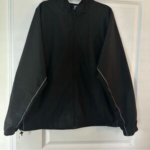 Champion Black Windbreaker Jacket XXL Men’s Lightweight Full Zip Reflective Trim